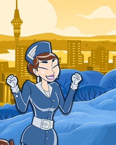 Auckland Coach Badge - Jet Set Solitaire