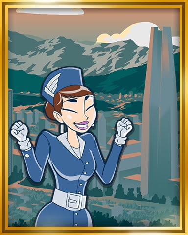 Santiago, Chile Extended Stay Coach Badge - Jet Set Solitaire