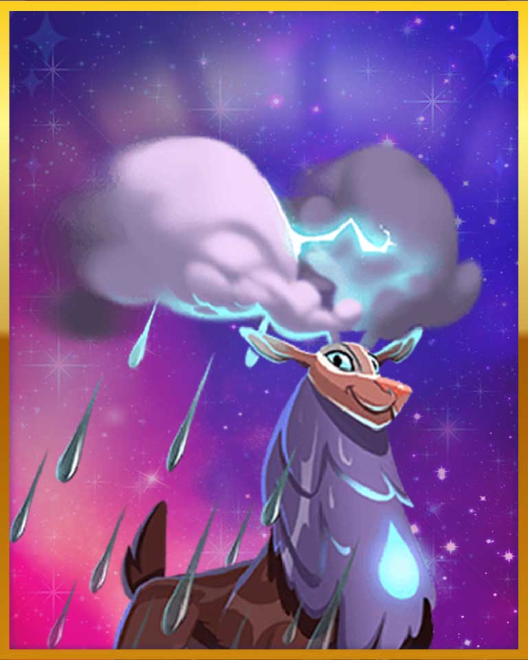 Mythic Rain Deer Badge - Bejeweled Stars