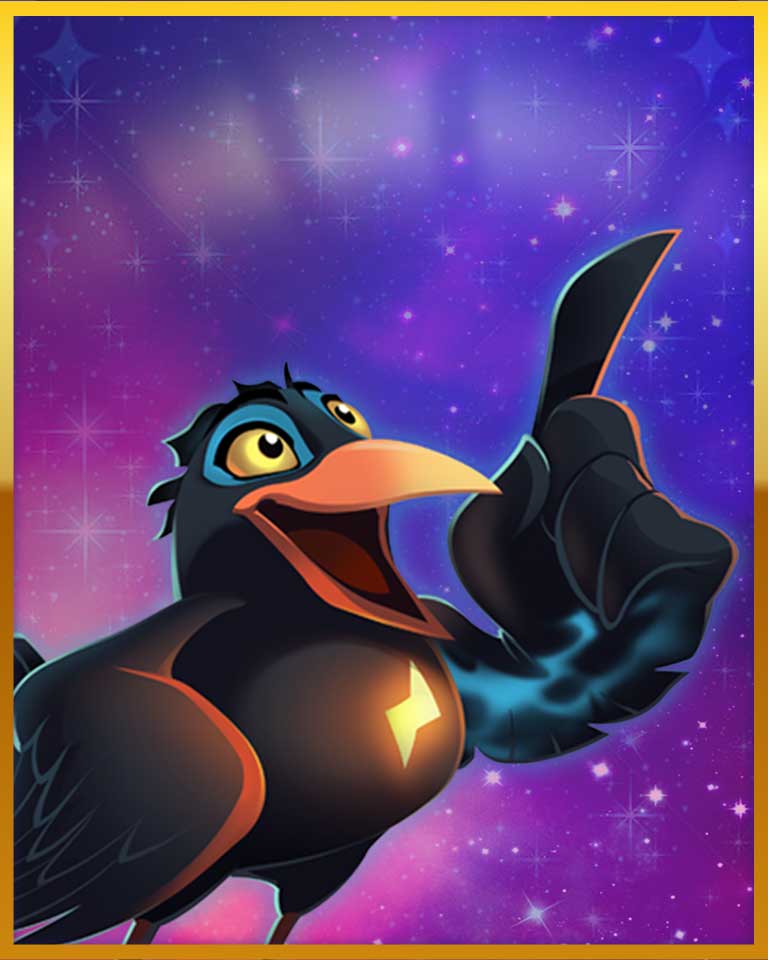 Mythic Storm Crow Badge - Bejeweled Stars