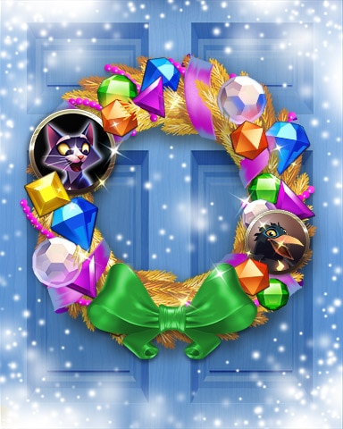 Bejeweled Stars Festive Felis Wreath Badge