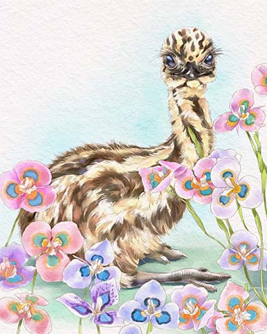 World Class Solitaire HD Emu Animals with Blooms Badge