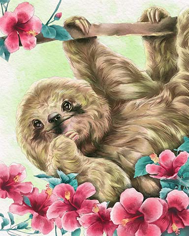 Tri-Peaks Solitaire HD Sloth Animals with Blooms Badge