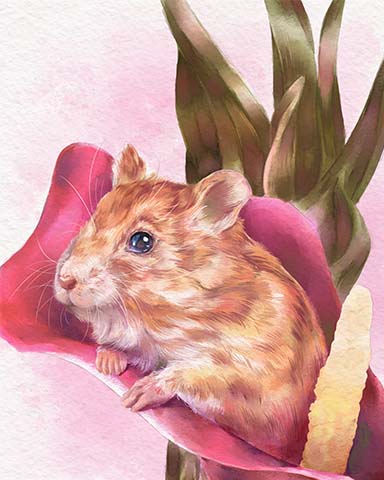 Jungle Gin HD Hamster Animals with Blooms Badge
