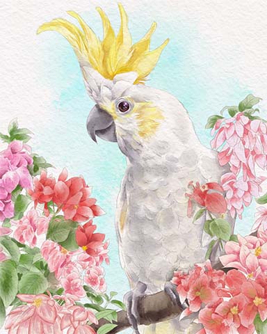 Tri-Peaks Solitaire HD Cockatoo Animals with Blooms Badge