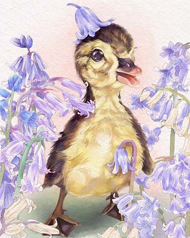 Word Whomp HD Duckling Animals with Blooms Badge