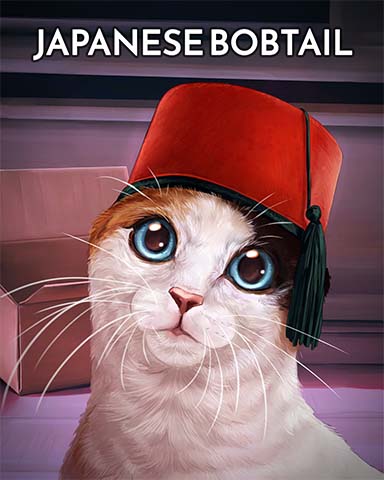 Japanese Bobtail Cats In Hats Badge - Mahjong Sanctuary