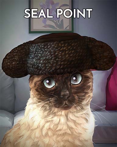 Seal Point Cats In Hats Badge - World Class Solitaire HD
