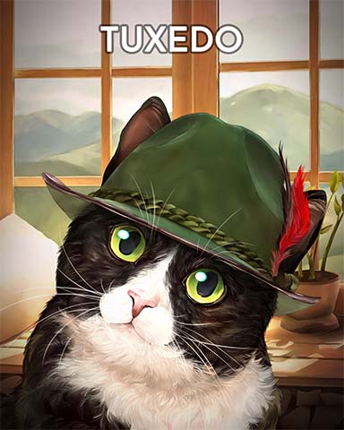 Tuxedo Cats In Hats Badge - Spades HD