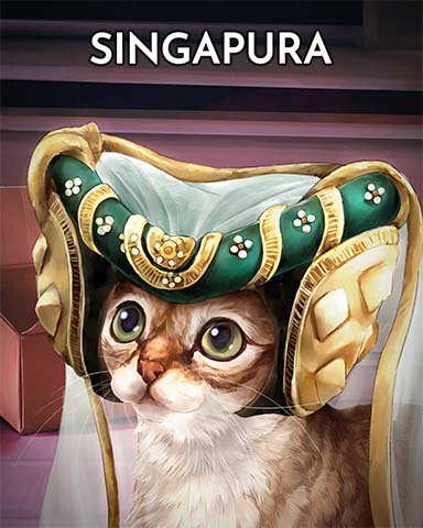 Singapura Cats In Hats Badge - Mahjong Safari HD
