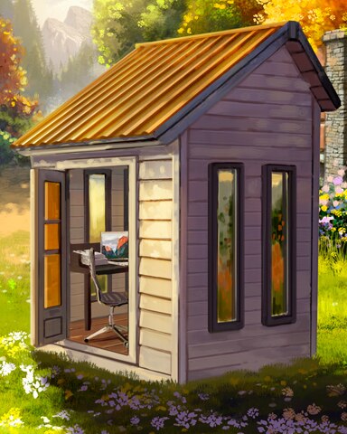 White Backyard Office Colorful Sheds Badge - Tri Peaks Solitaire HD