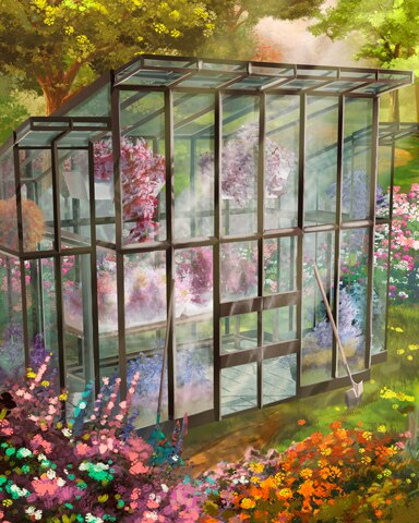 Glass Greenhouse Colorful Sheds Badge - First Class Solitaire HD