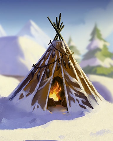 Small Tipi Cozy Chalet Badge - Thousand Island Solitaire HD