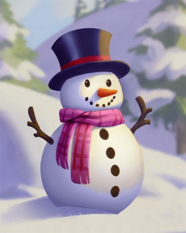 Snowman Cozy Chalet Badge - Pogo Addiction Solitaire HD