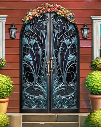 Wrought Iron Decorated Doors Badge - Word Whomp HD