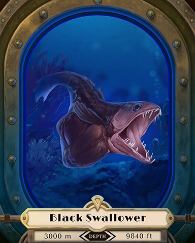Black Swallower Deep Sea Creatures Badge - Spades HD