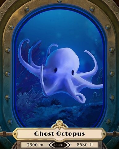 Ghost Octopus Deep Sea Creatures Badge - Jigsaw Treasure Hunter HD