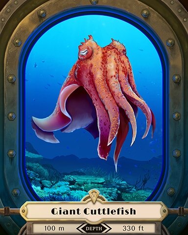Giant Cuttle Fish Deep Sea Creatures Badge - Word Whomp HD