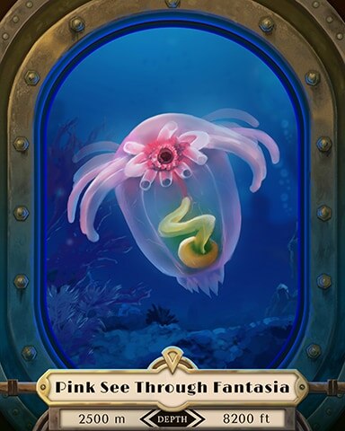 Pink See Through Fantasia Deep Sea Creatures Badge - First Class Solitaire HD