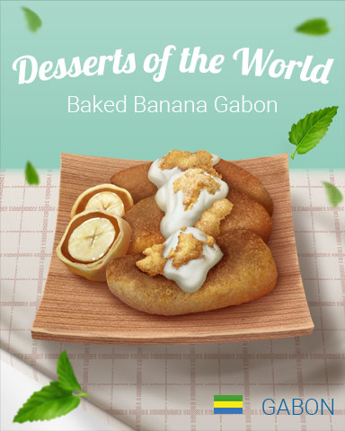 Baked Bananas Gabon World Dessert Badge - Crossword Cove HD