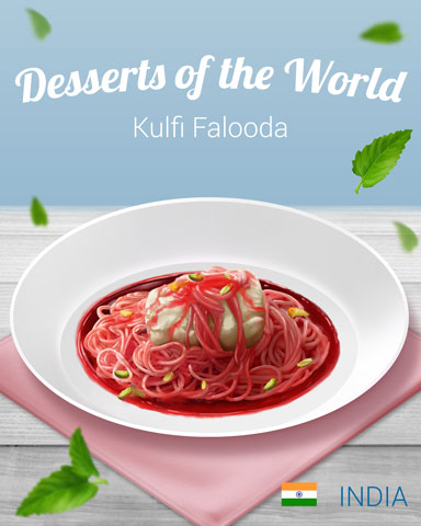Kulfi Falooda World Dessert Badge - Bejeweled Stars