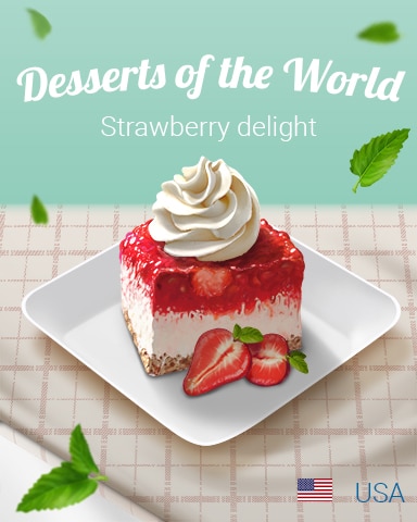 Strawberry Delight World Dessert Badge - Trizzle