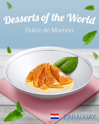 Dulce de Mamón World Dessert Badge - Jet Set Solitaire