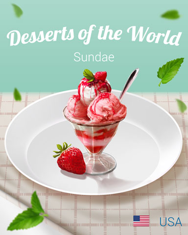 Sundae World Dessert Badge - Snowbird Solitaire