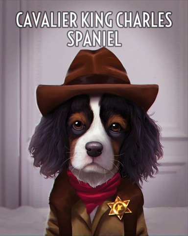 Word Whomp HD Cavalier King Charles Spaniel Dogs in Disguise Badge