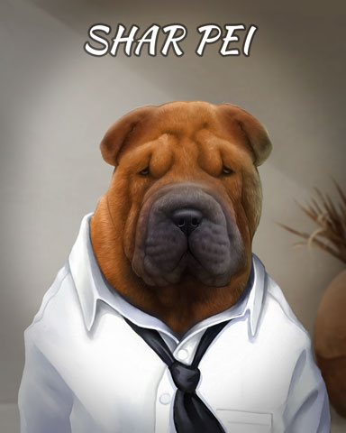 Tri-Peaks Solitaire HD Shar Pei Dogs in Disguise Badge