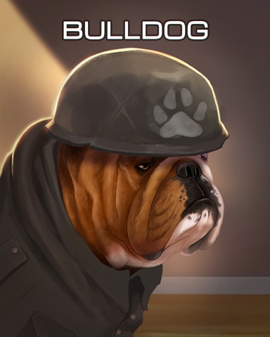 Mahjong Garden HD Bulldog Dogs in Disguise Badge