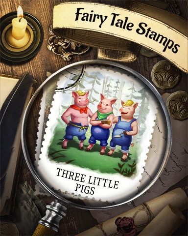 Three Little Pigs Fairy Tale Badge - Mahjong Safari HD