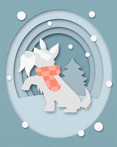 Clyde in Snow Holiday Cards Badge - Canasta HD