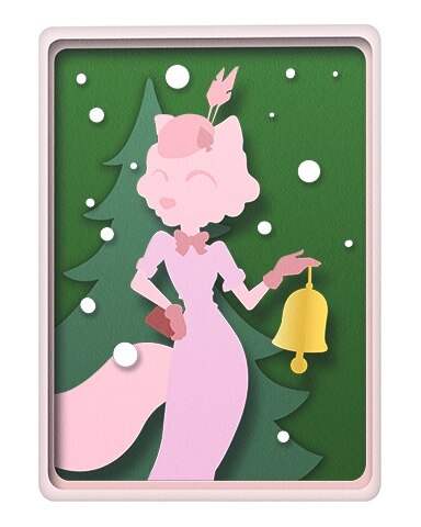 Cutier with Bell Holiday Cards Badge - Spades HD