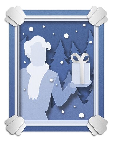 Jack Giving Gift Holiday Cards Badge - World Class Solitaire HD