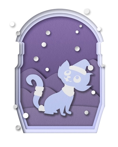 Niles in Snow Holiday Cards Badge - Pogo Slots
