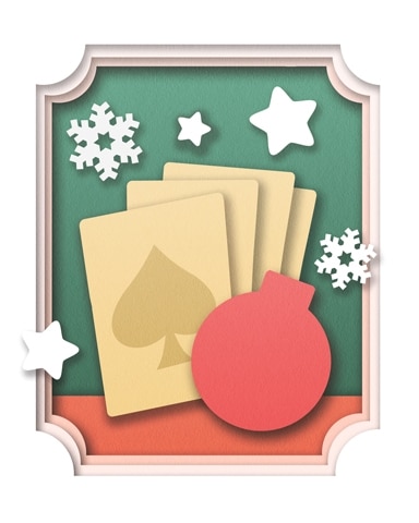 Ornament and Cards Holiday Cards Badge - Spades HD