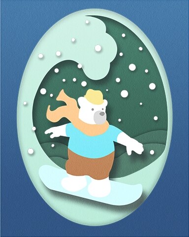 Surfing Holiday Holiday Cards Badge - Snowbird Solitaire