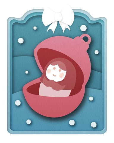 Surprise Gift Holiday Cards Badge - Trizzle
