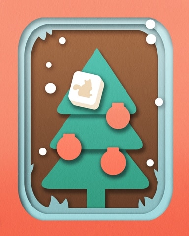 Tree and Tile Holiday Cards Badge - Mahjong Safari HD