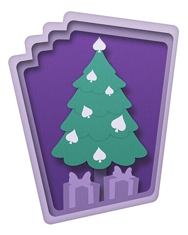 Tree in Spades Holiday Cards Badge - Canasta HD