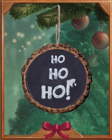 Ho Ho Ho Blackboard Holiday Ornaments Badge - Jungle Gin HD