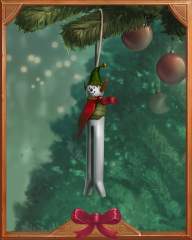 Clothespin Elf Holiday Ornaments Badge - First Class Solitaire HD
