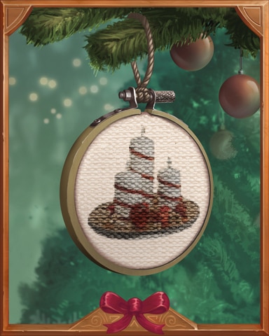 Cross-Stitch Candles Holiday Ornaments Badge - Word Whomp HD