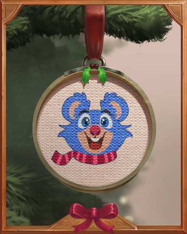 Cross-Stitch Koala Holiday Ornaments Badge - Jungle Gin HD