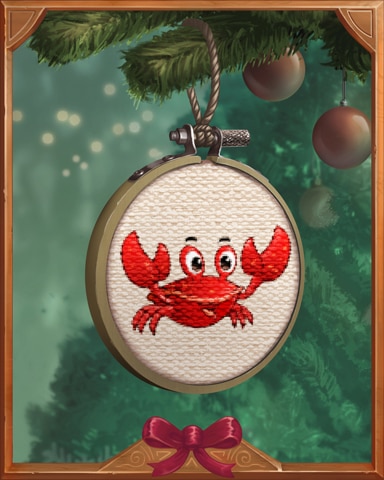 Cross-Stitch Cap'n Pinchers Holiday Ornaments Badge - Garden Blast