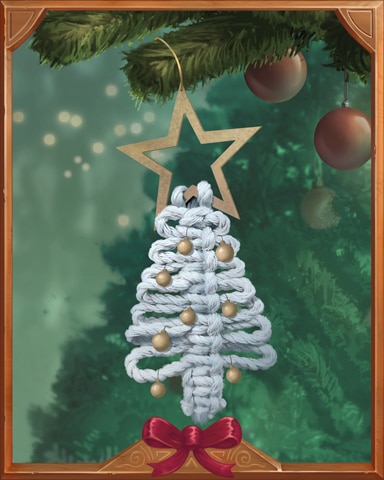 Macrame Xmas Tree Holiday Ornaments Badge - World Class Solitaire HD