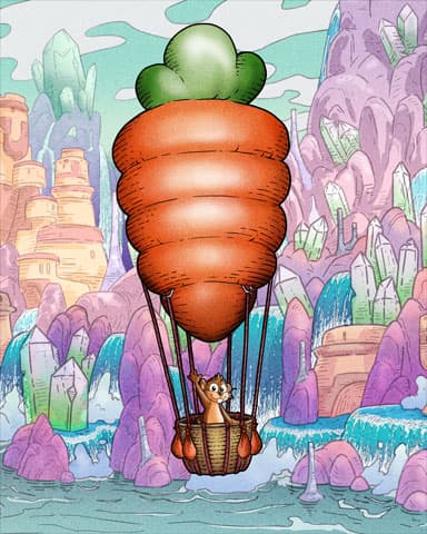 Carrot Hot Air Balloons Badge - Mahjong Safari HD