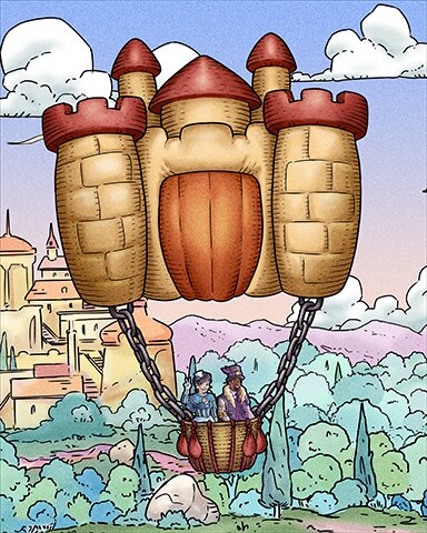 Castle Hot Air Balloons Badge - Garden Blast