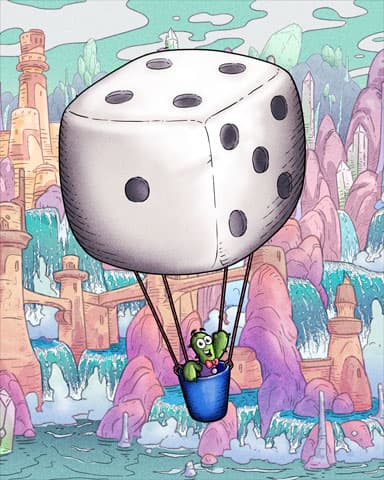 Dice Hot Air Balloons Badge - Jet Set Solitaire